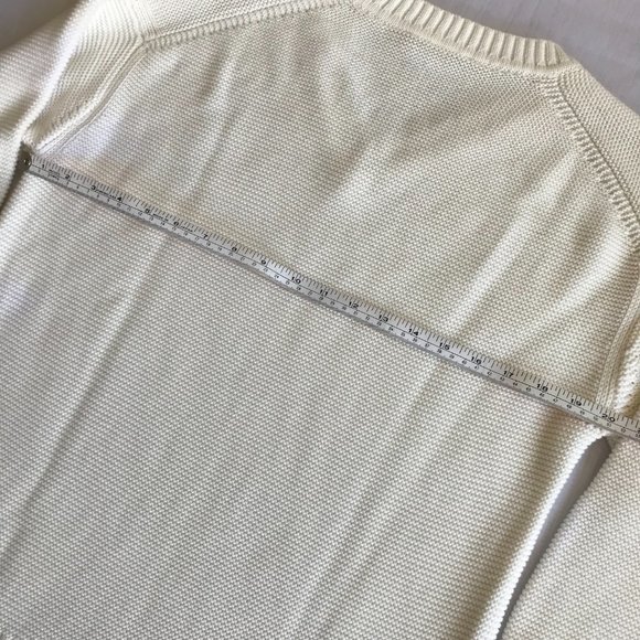 Everlane The Link-Stitch V-Neck Sweater Small Ivory Cream Bone Off White Cotton - Picture 11 of 14